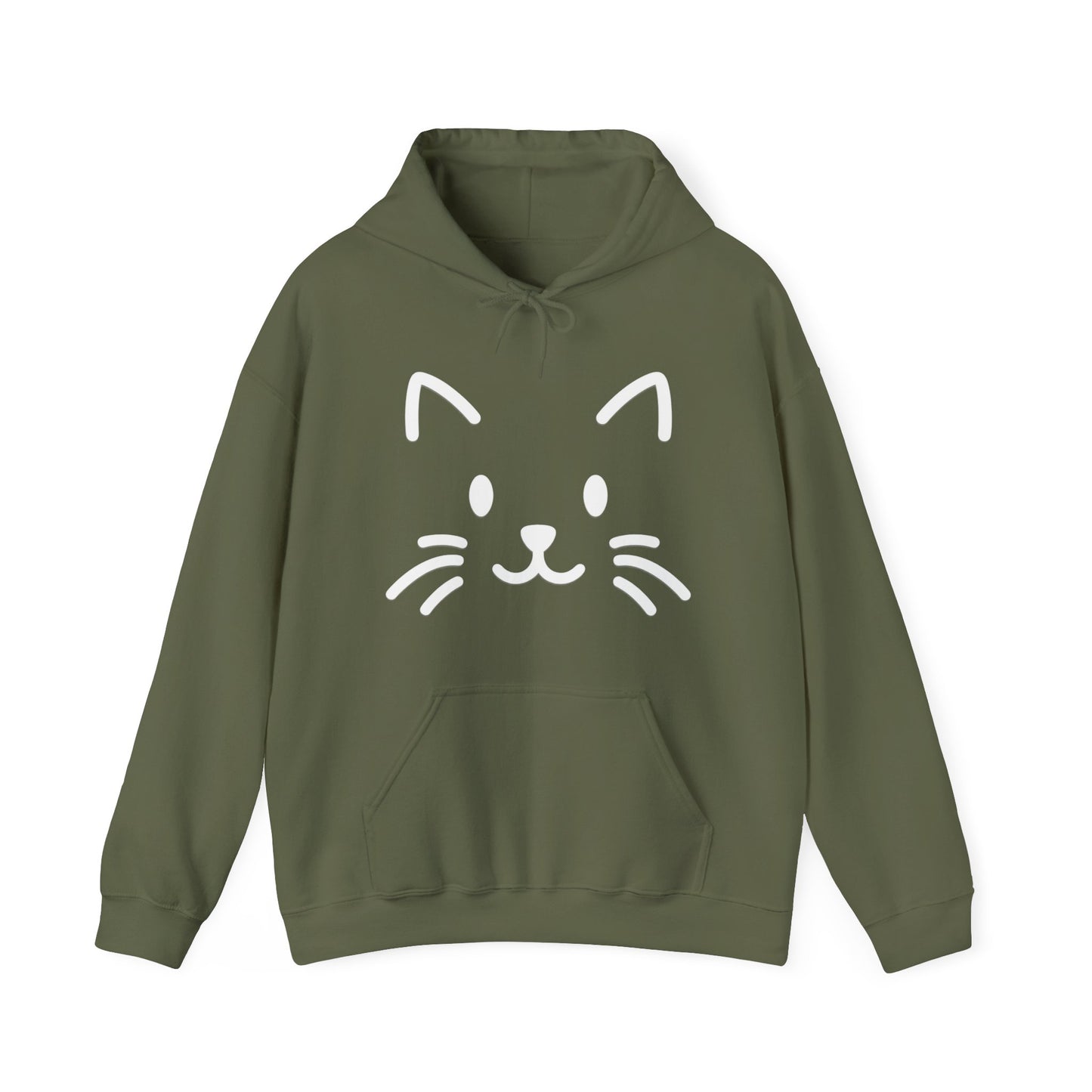 Cute Cat Face Hoodie For Cat Loving Human