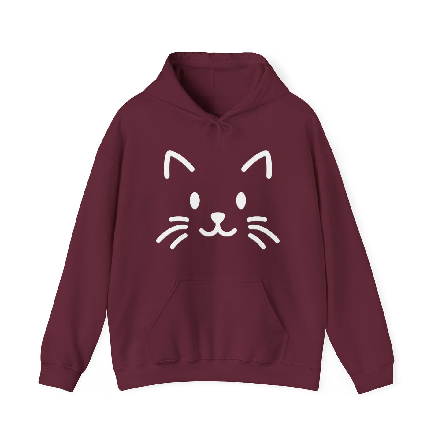 Cute Cat Face Hoodie For Cat Loving Human