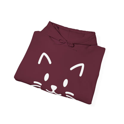 Cute Cat Face Hoodie For Cat Loving Human